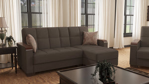 English Elm Primenest Zenaero Convertible Chaise Lounge With Storage - Elegant Chenille, Wood Trim, And Comfort! B030P303556-GIGA