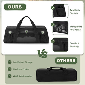 English Elm Large Grilling Tool Organizer Bag with Mesh Pockets and Shoulder Carry Option W2181P483973