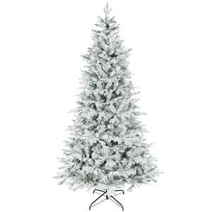 English Elm Homcom Frosted Spruce Artificial Holiday Tree with Snow Flocked Realistic Branch Tips W2225P485592