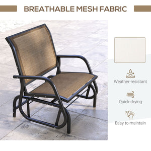 English Elm Outsunny Porch Glider Chair - Durable Steel Frame, Breathable Mesh For Outdoor Comfort & Relaxation W2225P217098-GIGA