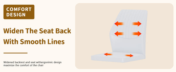 English Elm Luxury Modern White Pu Dining Chairs Set Of 4 - Ergonomic Design With Stylish Black Metal Legs W1151P282695