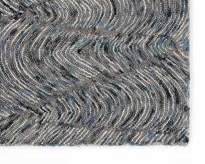Sunpan Corfu Hand-Tufted Rug - Artisan Crafted Blue and Charcoal Wool Blend for a Unique Home Style 8' X 10'