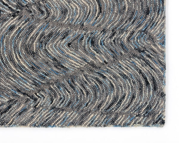 Sunpan Corfu Hand-Tufted Rug - Artisan Crafted Blue and Charcoal Wool Blend for a Unique Home Style 8' X 10'
