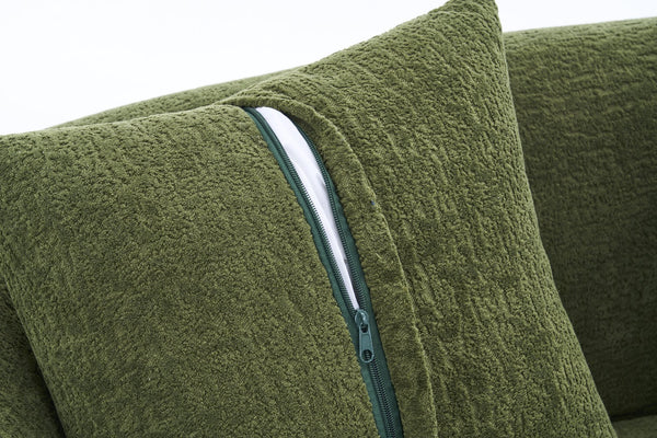 English Elm Compression Compression Sponge Sofa Curved Modular Sectional with 30D High-Density Chenille Sleeper for Cozy Apartment Living Room Comfort and Safe Rounded Design Antique Green,Green W2231S00031