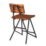 INK+IVY Trestle Industrial Counter Stool II101-0120 Reclaimed Brown/ Gun Metal