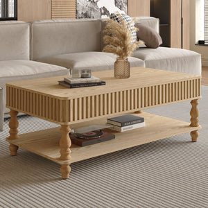 English Elm Mirrored Console Table Silver Glam Entryway Piece with Geometric U Base and Etched Detail Natural Wood W1445P370478