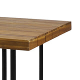 Christopher Knight Home® - Noble House - Noah Outdoor Modern Industrial Acacia Wood Dining Table, Teak and Black