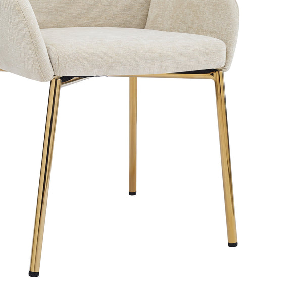 English Elm Christopher Knight Home® - Dining Chair Set Of 2 - Contemporary Beige Upholstered Seating With Metal Frame For Style & Comfort N779P186914M