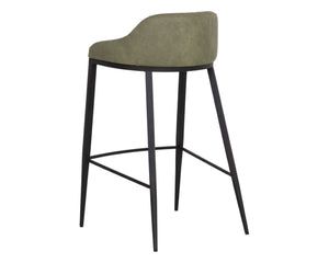 Sunpan ASTRA Barstool - Contemporary Comfort with Ivanhoe Pine Faux Leather & Sturdy Iron Legs, 34.75” H 112485