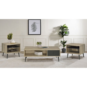 English Elm Fletcher Gloss White Lacquer Coffee and End Table Set for Modern Living Rooms B062S01689