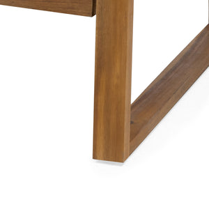 English Elm Christopher Knight Home® - SAMWELL Acacia Wood Outdoor Loveseat and Coffee Table Set with Water-Resistant Cushions, Sleek Slat Design Teak 52.75 L x 33 W x 17.75 H 70137.00BGE