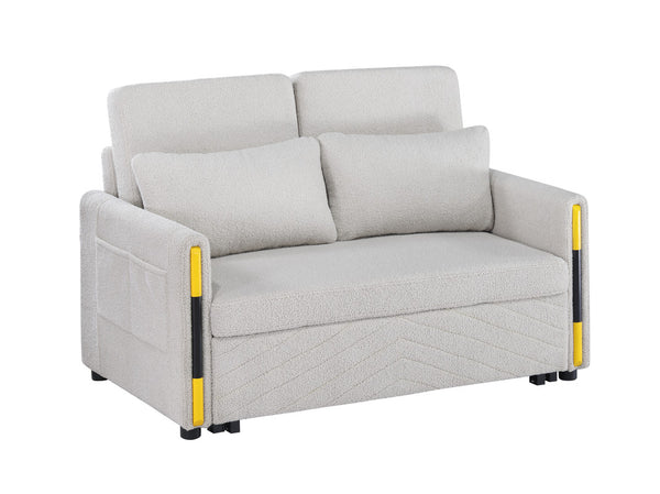 English Elm Perseo Plush Teddy Velvet Sleeper Loveseat with Dual Pull Design for Compact Spaces B2749P413192
