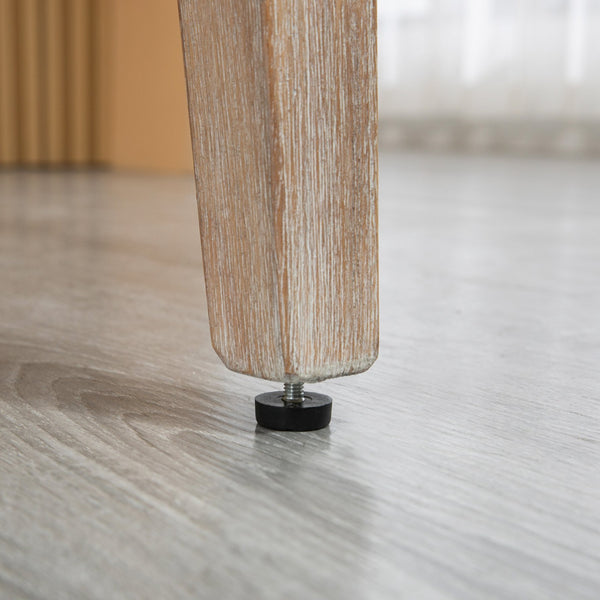 English Elm HOMCOM 26.75" Counter Height Bar Stools Set of 2 Beige Linen Cushioned Seats Solid Wood Legs, 264 lb W2225P173997