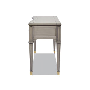 English Elm Jennifer Taylor Home - Dauphin 55" Executive Desk In Grey Cashmere - Stylish Wood Design With 3 Drawers & Gold Accents B2719P238479