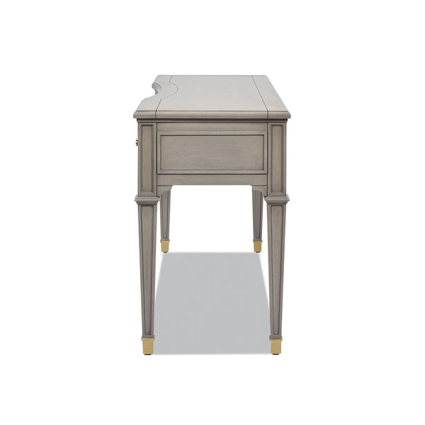 English Elm Jennifer Taylor Home - Dauphin 55" Executive Desk In Grey Cashmere - Stylish Wood Design With 3 Drawers & Gold Accents B2719P238479