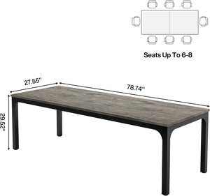 English Elm Dual Workstation Computer Desk with Iron Pipe Legs for Two Person Home Office Black+ Gray T3971P462245
