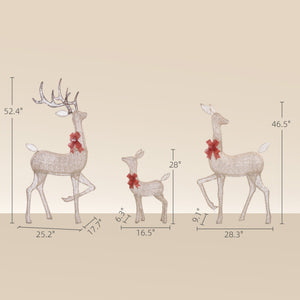 English Elm 3-piece Lighted Reindeer Family Set with Warm White Leds for Festive Outdoor Lawn Decor T3971P414569