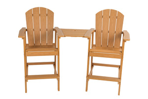 English Elm Lounge Teak-Color Outdoor Chair - All-Weather Comfort, Ergonomic Design & Space-Saving Features! W2085P364116