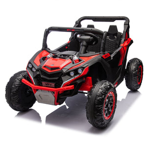 English Elm 24v Two Seat Kids Electric Utv with Parental Remote Suspension Off Road Ride On Red W1578P184803