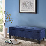 Madison Park Shandra II Modern/Contemporary Tufted Top Soft Close Storage Bench FPF18-0195 Blue