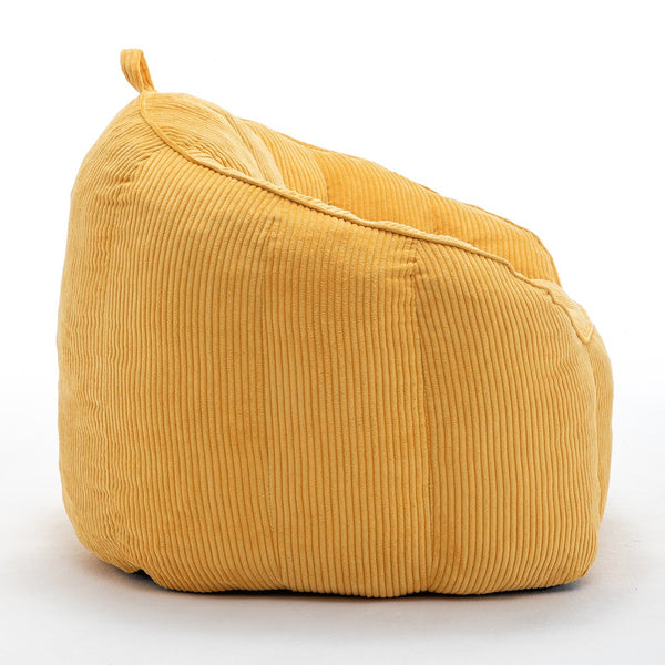 English Elm Giant Corduroy Bean Bag with Armrests Shredded Foam Lounge Chair for Living Room Yellow W2200P442626