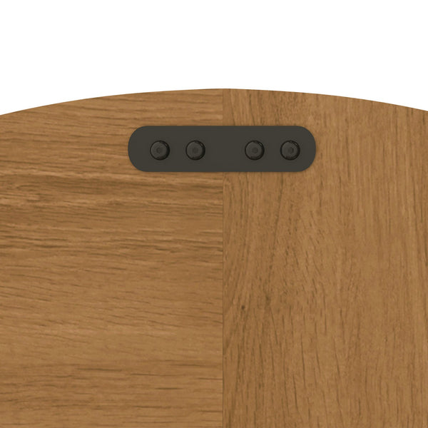 English Elm Round Farmhouse Dining Table Seats Four with Warm Oak Grain Finish for Kitchen Nook W2700P415283