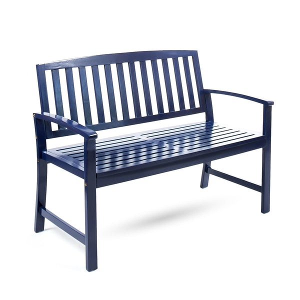 English Elm Christopher Knight Home® - LOJA Bench - Acacia Wood Outdoor Bench with Ergonomic Curved Backrest, Durable Stable Construction Blue 57495.00ACANBL