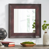 Christopher Knight Home® - Noble House - Bearden Handcrafted Boho Leather Square Wall Mirror, Antique Brown