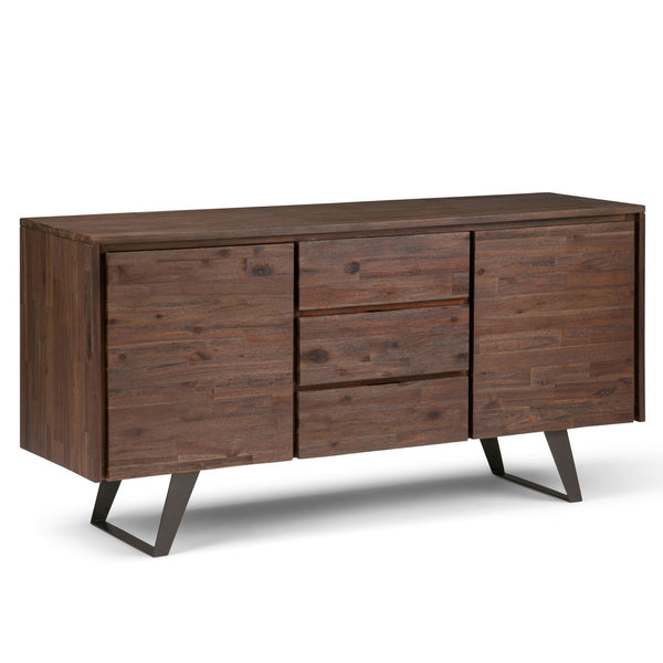 English Elm Lowry Sideboard Buffet - Handcrafted Distressed Charcoal Brown, Rustic Storage Solution For Home B136P158868