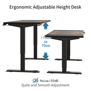 English Elm 63"×30" 63"x30" Electric Sit Stand Desk with Splice Board Top and Motorized Steel Frame Rustic Brown W614P431434