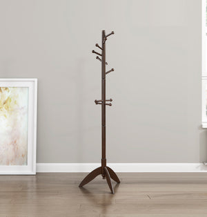 English Elm Dark Solid Wood Coat Rack with 10 Hooks, 3-Tier Tall Entryway Stand for Hats Coats Scarves Bags Dark Brown 23.75 L x 4.75 W x 6.75 H B011P361930