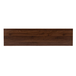 English Elm 63" Fluted Mdf Sideboard with Wood Tone Top Four Doors Three Drawers Dining Storage Black W2917S00010
