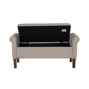 English Elm Upholstered Storage Bench with 400lb Capacity, Medium Walnut Legs, Hidden 36" Storage, Foam Seat B035P265917