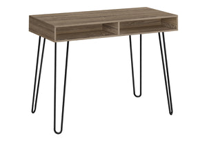 English Elm Computer 40" Modern Home Office Desk with Hairpin Legs, Dual Cubby Storage, Stable Metal Base taupe 44 L x 22 W x 5 H B2710P219942