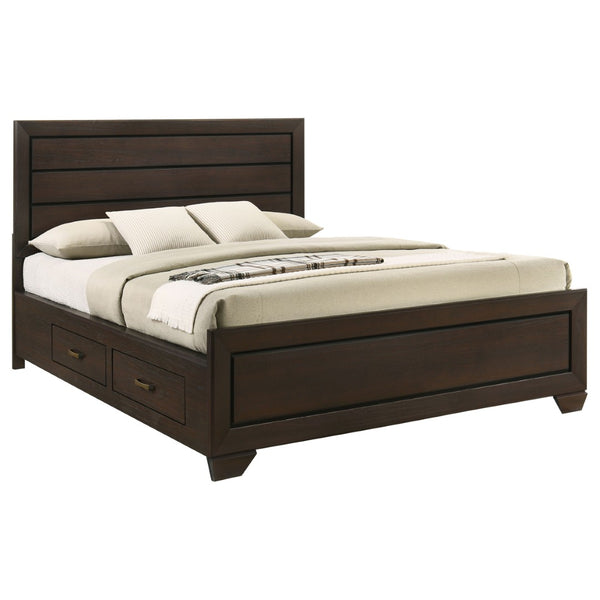 English Elm Ridgeview Dark Cocoa California King Storage Panel Bed - Elegant Design With Under-Bed Drawers B062S00690-GIGA