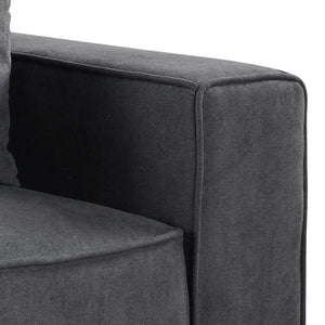 English Elm Grey Right Facing Loose Back Sofa Accent Chair with Tight Seat, Two Throw Pillows, Modern Comfort Blend B062P186461