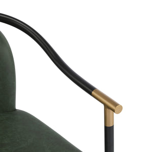 English Elm Christopher Knight Home® - Modern Upholstered Dining Chair with Gold-Tip Accents, Metal Armrests, Heathered Fabric, Set of Two Black+Green 35.75 L x 22.75 W x 22.5 H N776P195378G