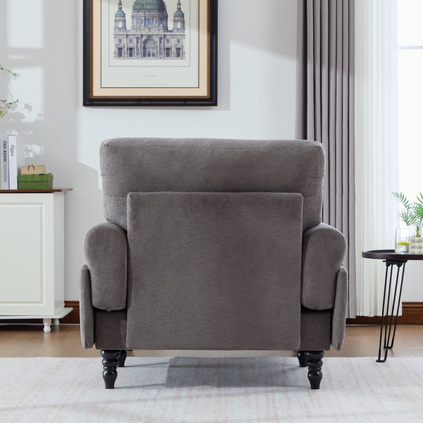 English Elm Modern Chenille Recliner Chaise Lounge Sofa Chair with High-Resilience Foam, Wide Seat, 550lb Capacity Dark Gray W395P371335