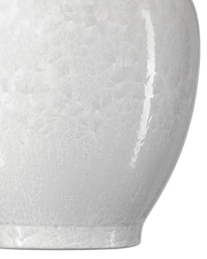 Currey & Company Crystalline White Vase: Unique Mouthblown Porcelain With Ethereal Crystalline Bursts For Elegant Decor White Porcelain 1200-0995-currey-company