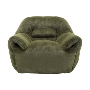 English Elm Bean Bag Chair - Plush Faux Fur Sofa With Back Support, Perfect For Any Room, Adults & Kids - Green W2200P326891