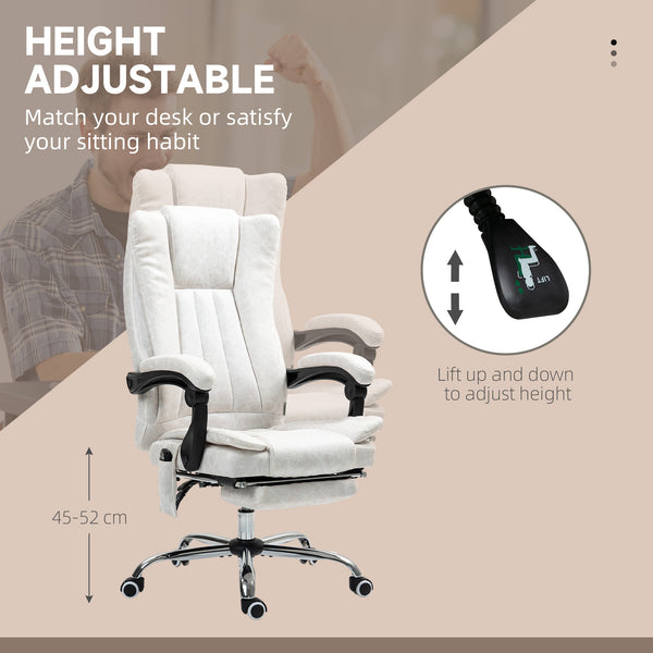 English Elm Massage Reclining Office Chair with Vibration Motors Heating Footrest and Microfiber Seat T3971P408092