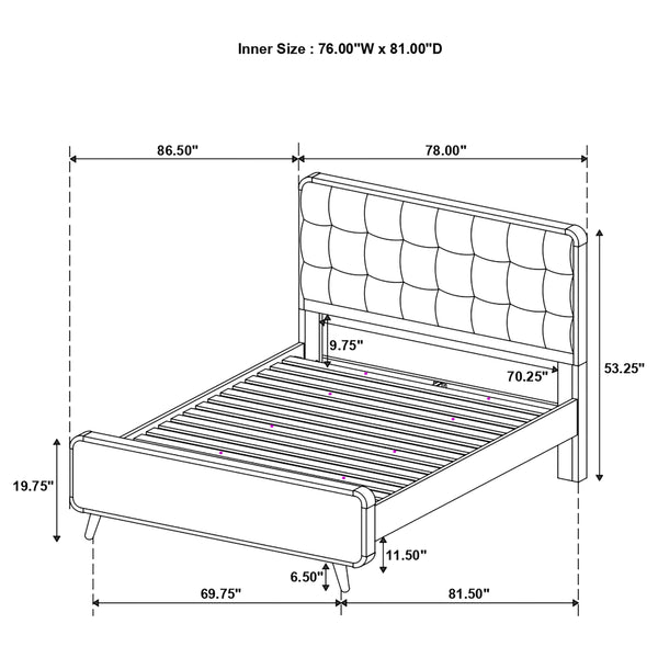 English Elm Warwick Queen Bedroom Set with Leatherette Headboard in Modern Cocoa Finish B062S00729