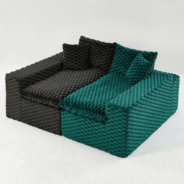 English Elm Luxury Color-Block Turtle Velvet Sofa - Versatile Seating For Modern Living Rooms, Cozy Style & Comfort W3371S00055