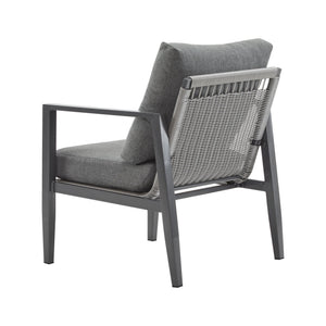 English Elm Christopher Knight Home® - [Set Of 2] Gray Aluminum Lounge Chairs With Plush Cushions And Modern Rope Accents For All Spaces N767P237034G_2