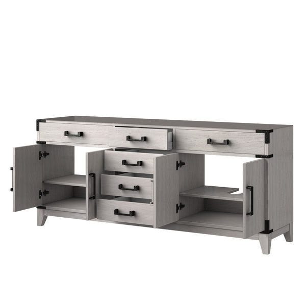 English Elm White Oak Double Bath Vanity - 72" W, Spacious Storage, Soft-Close Design, Natural Finish For Luxury B2731P259904-GIGA