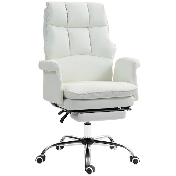 English Elm Homcom Executive Office Chair - Ergonomic Pu Leather Desk Chair With Footrest, Recline & Swivel W2225P250010
