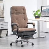 English Elm Homcom Big and Tall Office Chair 400 Lbs With Double-Tier Padded, Executive Office Chair, High Back Reclining Computer Chair With Foot Rest, Swivel Wheels, Coffee