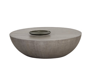 Sunpan Kinsley Coffee Table – Handcrafted Round Drum Design from Solid Mango Wood for Unique Spaces Large - 60W x 60D x 17.25H