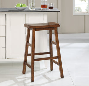OSP Home Furnishings Tulsa 29" Saddle Stool - Set of 2 Wood Tone