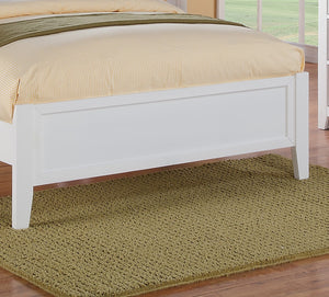 English Elm Simple Modern Full Size Bedframe with Carved Vertical Lines, Rubberwood MDF Construction, Elegant Design White 80 L x 8 W x 4 H B011S01986